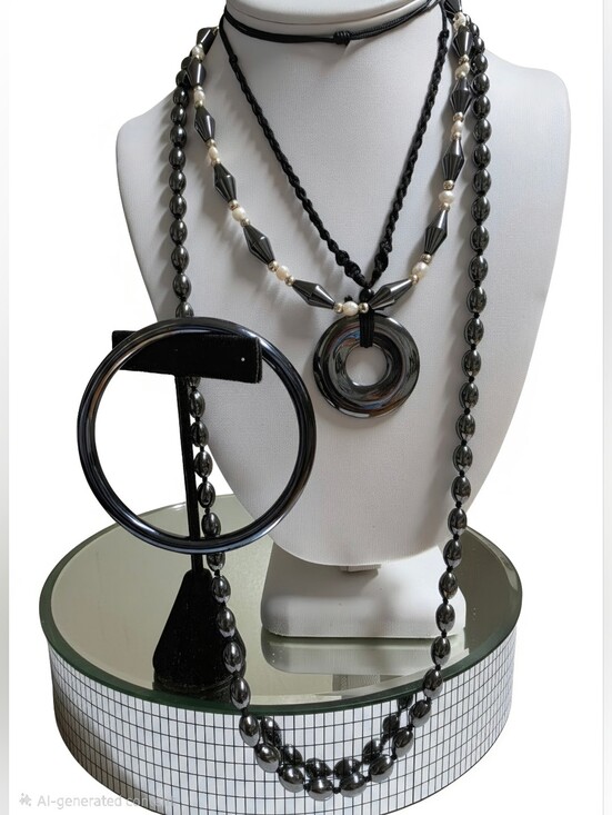 Jewelry - Black Hematite and Rice Pearl 4 Pc Bundle.